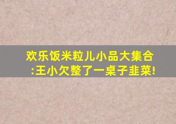 欢乐饭米粒儿小品大集合 :王小欠整了一桌子韭菜!